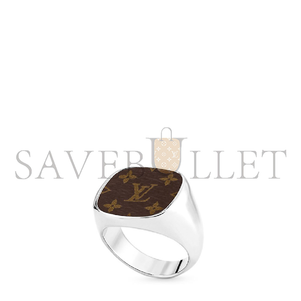 l**is V*t*n monogram lock signet ring m00515